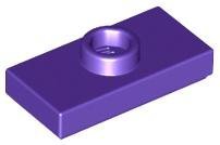 Dark Purple Plate Modified 1 x 2 with 1 Stud (jumper) - LEGO - 15573