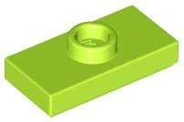 Lime Plate Modified 1 x 2 with 1 Stud (jumper) - LEGO - 15573