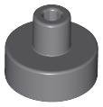 Dark Bluish Gray Tile Round 1 x 1 with Bar and Pin Holder - LEGO - 20482