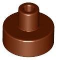 Reddish Brown Tile Round 1 x 1 with Bar and Pin Holder - LEGO - 20482