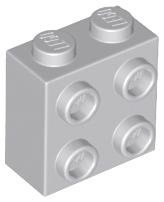 Light Bluish Gray Brick Modified 1 x 2 x 1 2/3 with Studs on Sid - LEGO - 22885