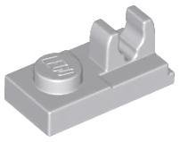 Light Bluish Gray Plate Modified 1 x 2 with Clip - LEGO - 92280