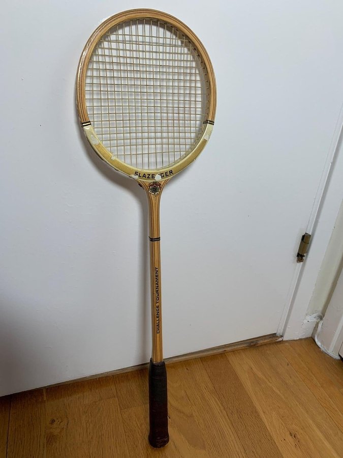 Vintage Slazenger Challenge Tournament Wood Tennis Racquet Racket i Trä