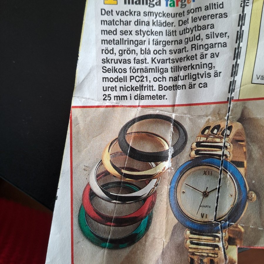 Seiko Damklocka med utbytbara ringar