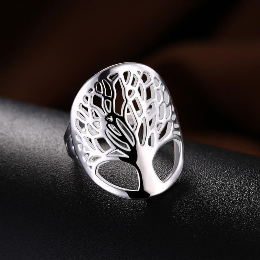 17 mm Silver ring 925 Stämpel livets träd Tree of love hjärta pläterad kärlek