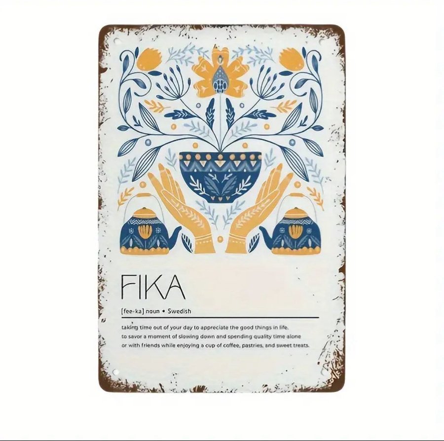 Plåtskylt Retro FIKA