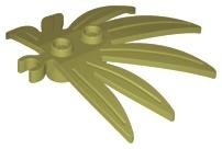 Olive Green Plant Leaves 6 x 5 Swordleaf with Open O Clip Thick- LEGO - 10884