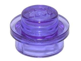 Trans-Purple Plate Round 1 x 1 - LEGO - 4073