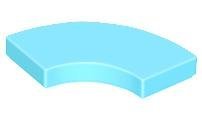 Medium Azure Tile Round Corner 2 x 2 Macaroni - LEGO - 27925