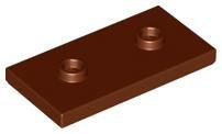 Reddish Brown Plate Modified 2 x 4 with 2 Studs - LEGO - 65509