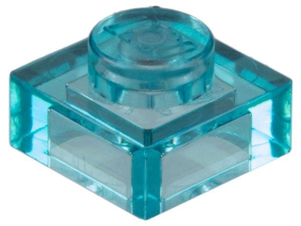 Trans-Light Blue Plate 1 x 1 - LEGO - 3024