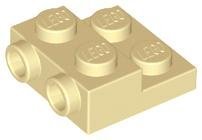 Tan Plate Modified 2 x 2 x 2/3 with 2 Studs on Side - LEGO - 99206