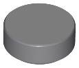 Dark Bluish Gray Tile Round 1 x 1 - LEGO - 98138