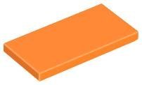 Orange Tile 2 x 4 - LEGO - 87079