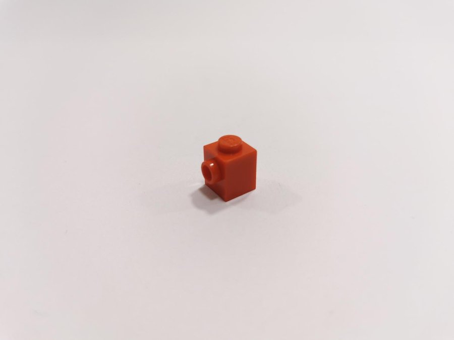 Lego - brick - modifierad - stud on 1 sides - 1x1 - part 87087 - röd