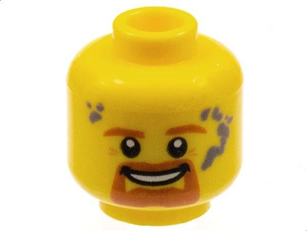 Yellow Minifigure Head Dark Orange Eyebrows - LEGO - 3626cpb1466