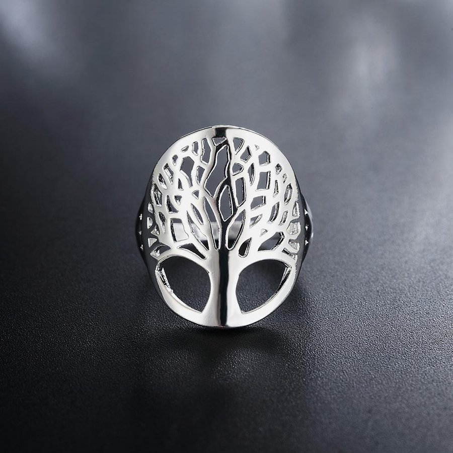 19 mm Silver ring 925 Stämpel livets träd Tree of love hjärta pläterad kärlek