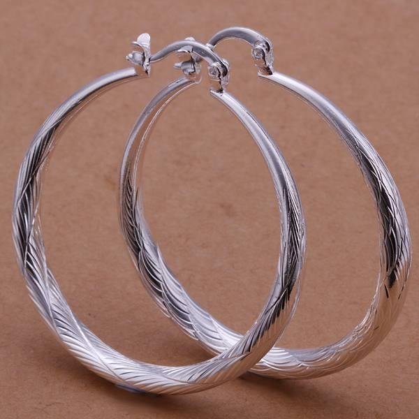 40mm Sterling silver creoler silverörhängen pläterade hoops - STÄMPLADE