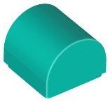 Dark Turquoise Slope Curved 1 x 1 x 2/3 Double - LEGO - 49307