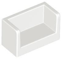 White Panel 1 x 2 x 1 with Rounded Corners and 2 Sides- LEGO - 23969