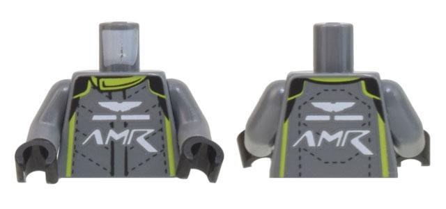 Dark Bluish Gray Torso Race Suit with 'AMR' As - LEGO - Minifigur - 973pb4670c01