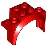 Red Vehicle Mudguard 4 x 2 1/2 x 2 1/3 with Arch Round - LEGO - 18974