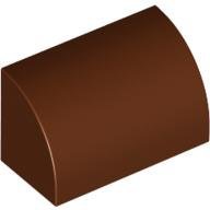 Reddish Brown Slope Curved 1 x 2 x 1 - LEGO - 37352