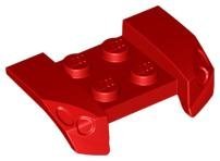 Red Vehicle Mudguard 2 x 4 with Headlights Overhang - LEGO - 44674