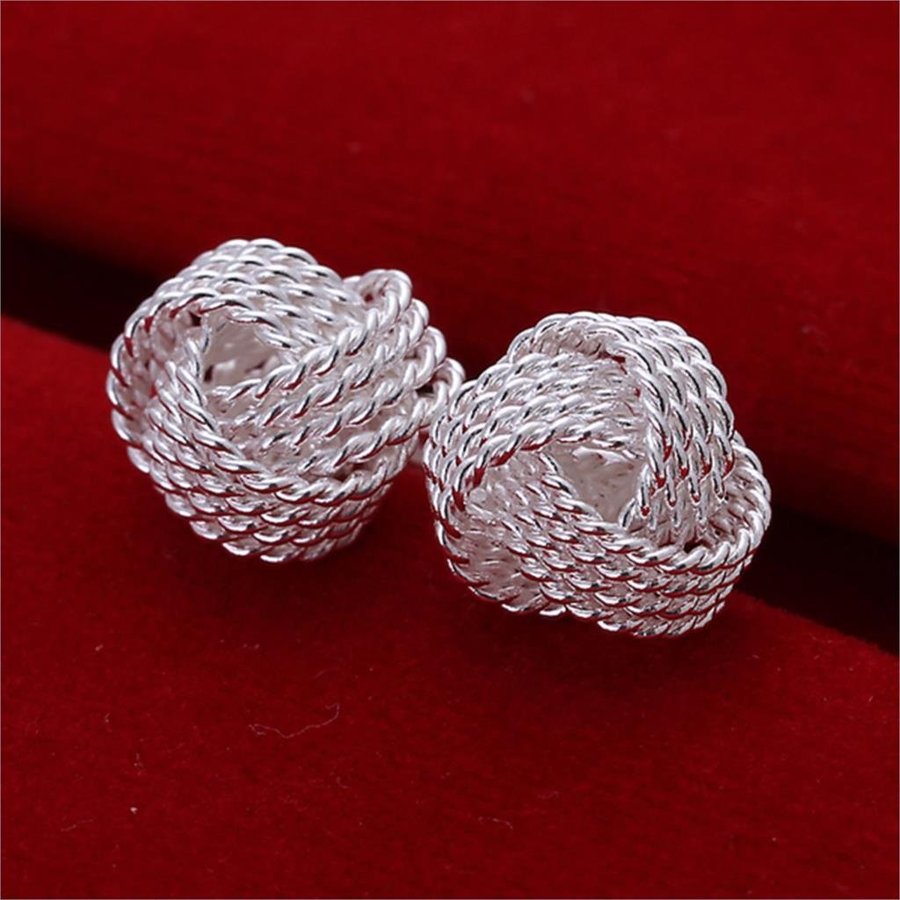 Underbara Sterling Silver knut 925 stämpel örhängen pläterade Nickelsäker studs