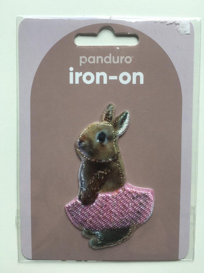 Kanin i rosa kjol - stryka på - Panduro Iron On - Tygmärke