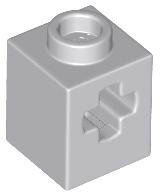 Light Bluish Gray Technic Brick 1 x 1 with Axle Hole - LEGO - 73230