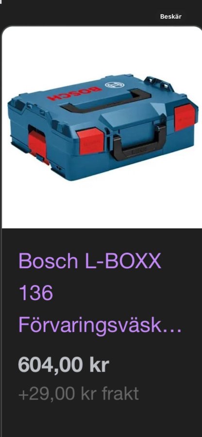 Bosch sortimo förvaringslåda L- boxx i nyskick