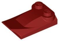 Dark Red Slope Curved 3 x 2 x 2/3 with Two Studs Wing End - LEGO - 47456