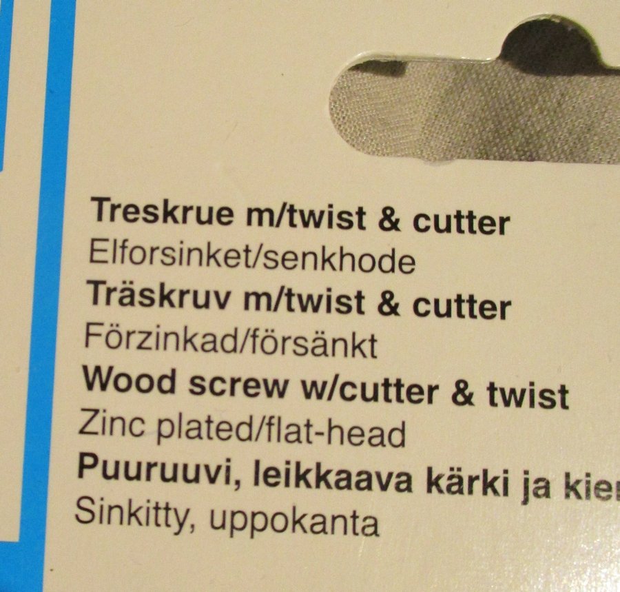 250 st oanvända försänkt förzinkad träskruv m/twist  cutter 4,0x50 mm. Torx 20.