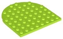 Lime Plate Round 8 x 8 Rounded End - LEGO - 41948