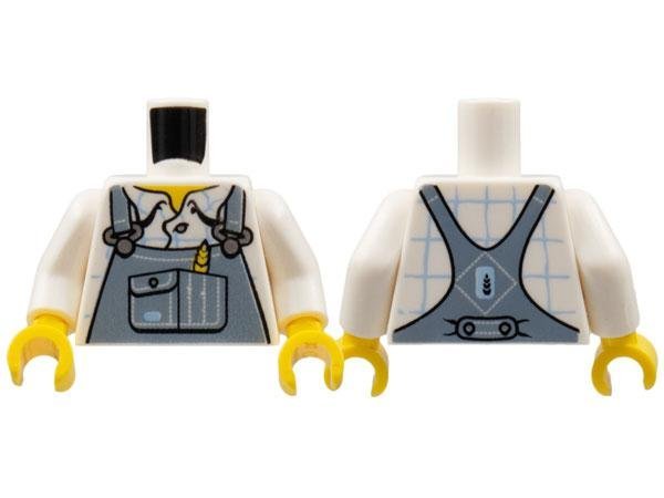 Torso Overalls Sand Blue- LEGO - Minifigur - 973pb0900c01