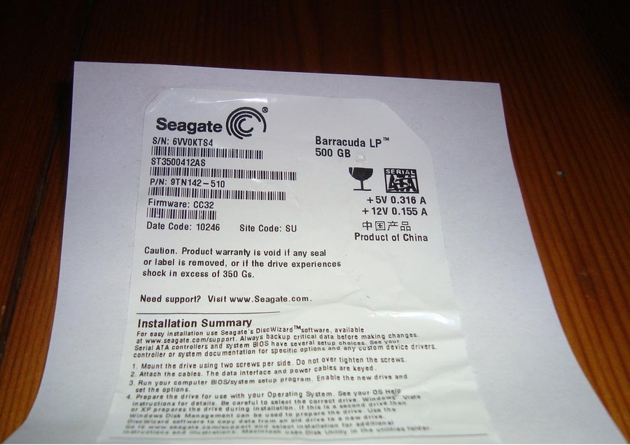 Seagate Barracuda LP 500 GB kretskort kontrollerkort