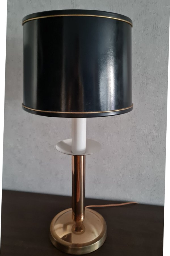 Stor och praktfull! Vintage Bordslampa Bergboms B-52 Mässing Svart skärm