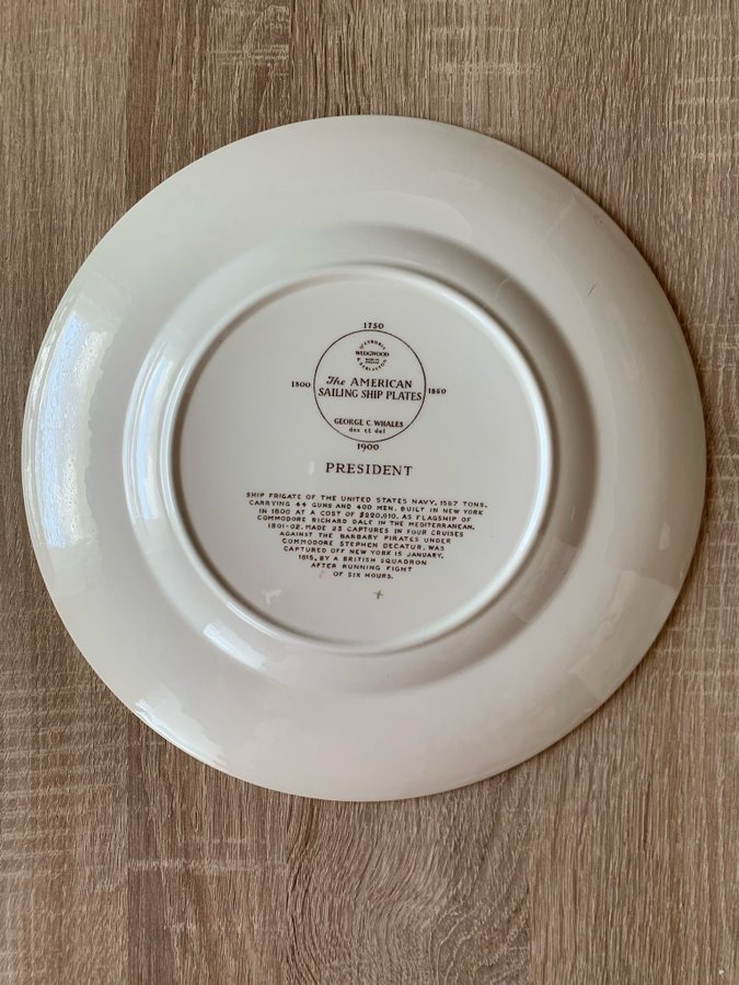 Wedgwood The American Sailing Ship Plates - President