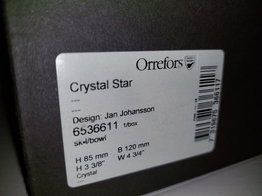 Orrefors Crystal Star Skål