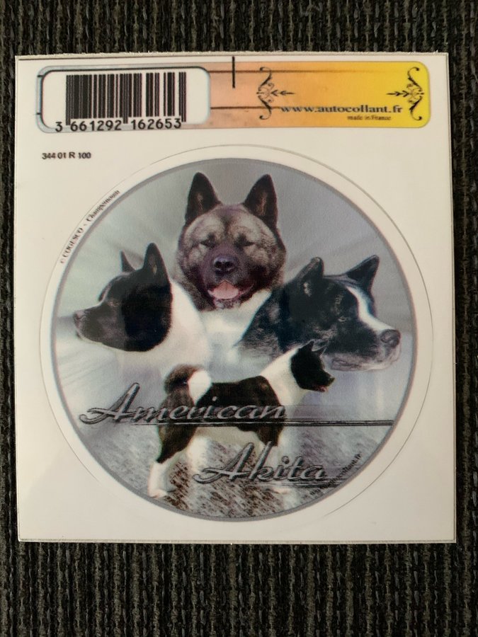 Rund klisterdekal - American akita