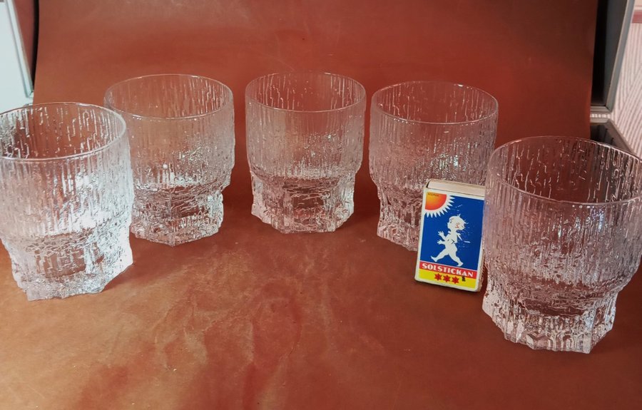 Fem fina dricksglas/vinglas ”Aslak”, Tapio Wirkkala, Iittala