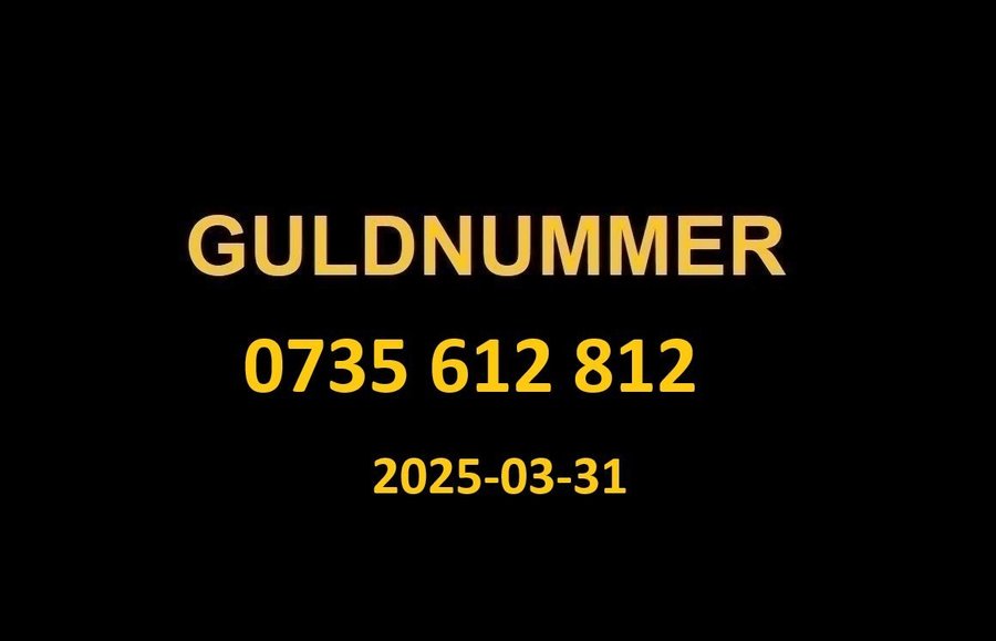 0735 612 812 GULDNUMMER mobilnummer telefonnummer kontantkort nummer guld