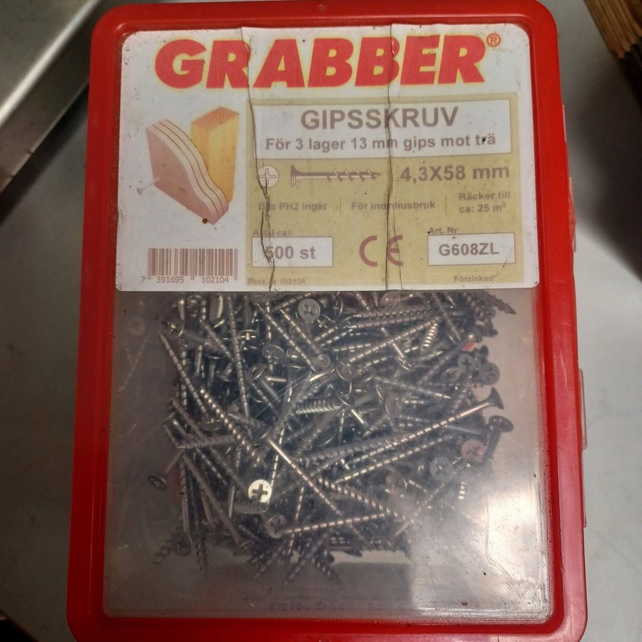 Grabber Gips Skruv 4,3x58 mm