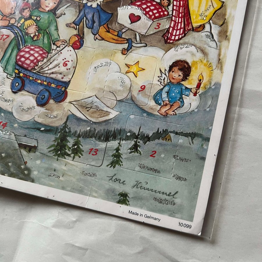 Vacker adventskalender/julkalender, tysk! • Retro Nostalgi Vintage Jul Germany