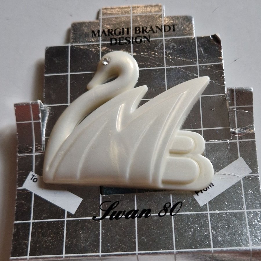 VINTAGE Margit Brandt design svane broche