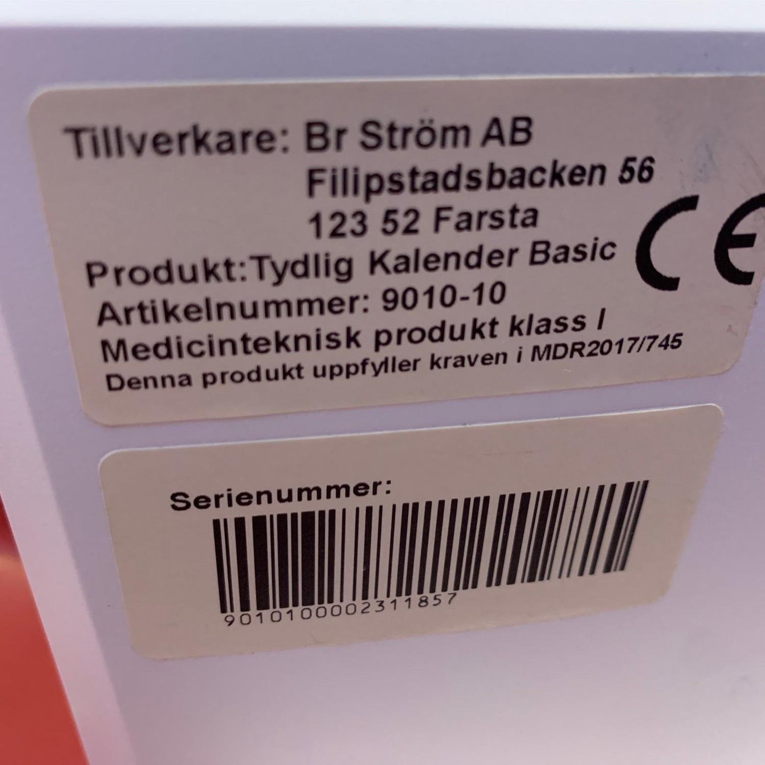 Tydlig Kalender Basic BR Ström Elektroniska kalender hjälpmedel planeringssystem