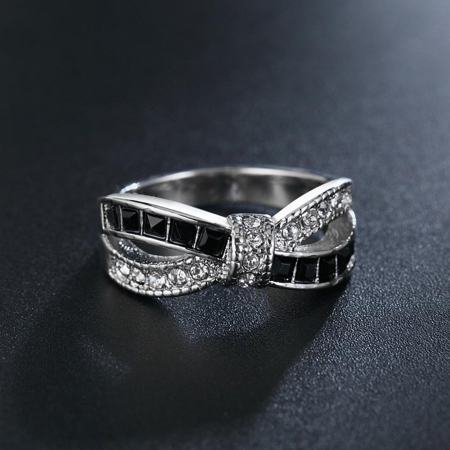 16 mm Elegant silver ring 925 STÄMPLAD cubic ziconia CZ silverpläterad ovanlig