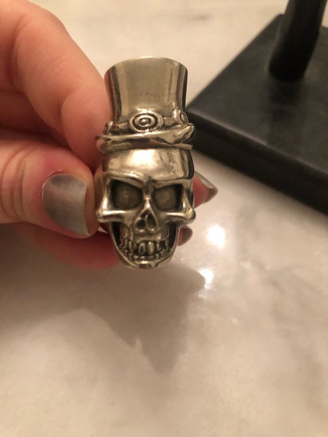 Ring stål dödskalle rock goth L One teaspoon