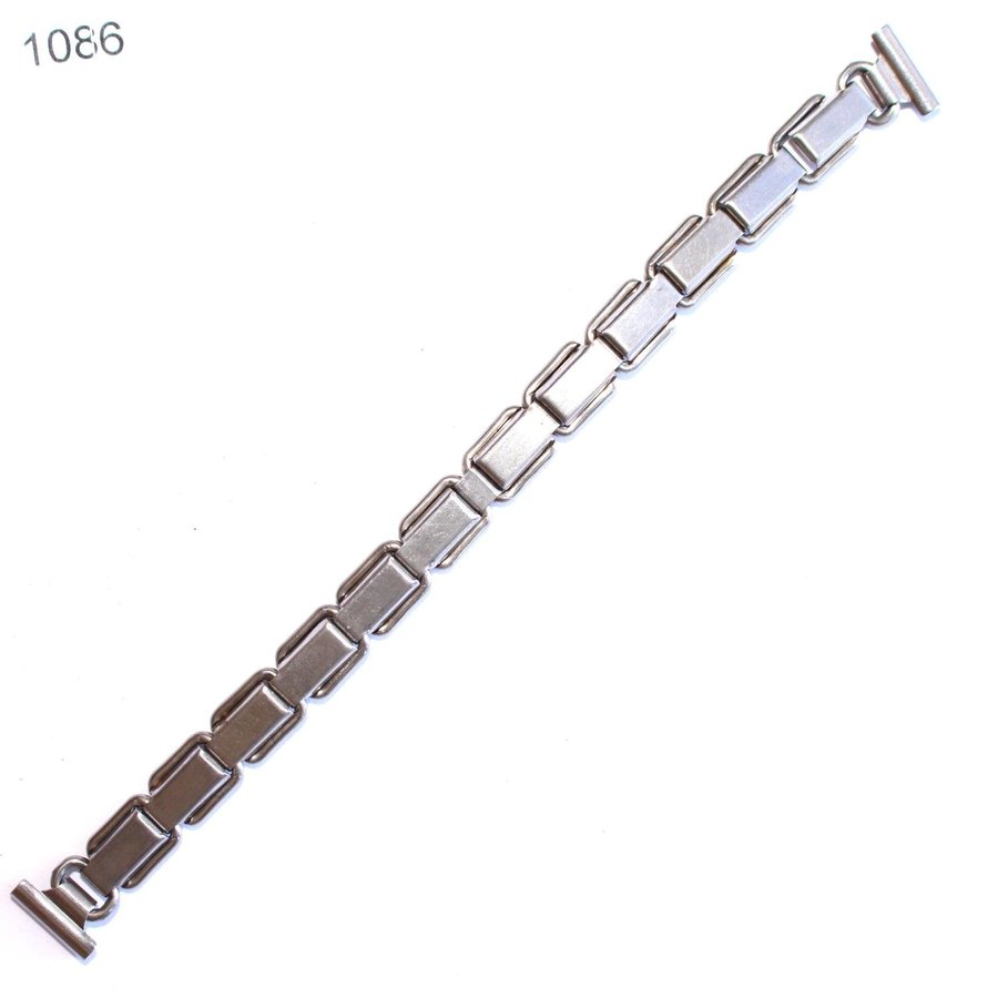 Beg flexibelt silverfärgat klockarmband med hornavst 12 mm